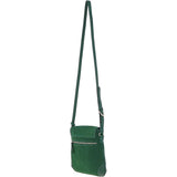 Ashwood Suede & Leather Medium Shoulder Bag Green: S-12