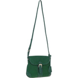 Ashwood Suede & Leather Medium Shoulder Bag Green: S-12