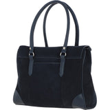 Ashwood Two Section Flap Over Suede Tote Bag Navy: S-14