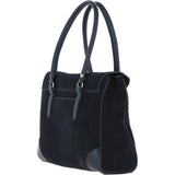Ashwood Two Section Flap Over Suede Tote Bag Navy: S-14