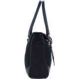 Ashwood Two Section Flap Over Suede Tote Bag Navy: S-14