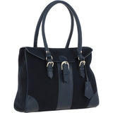Ashwood Two Section Flap Over Suede Tote Bag Navy: S-14