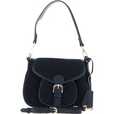 Ashwood Flap Over Suede Handbag Navy: S-15