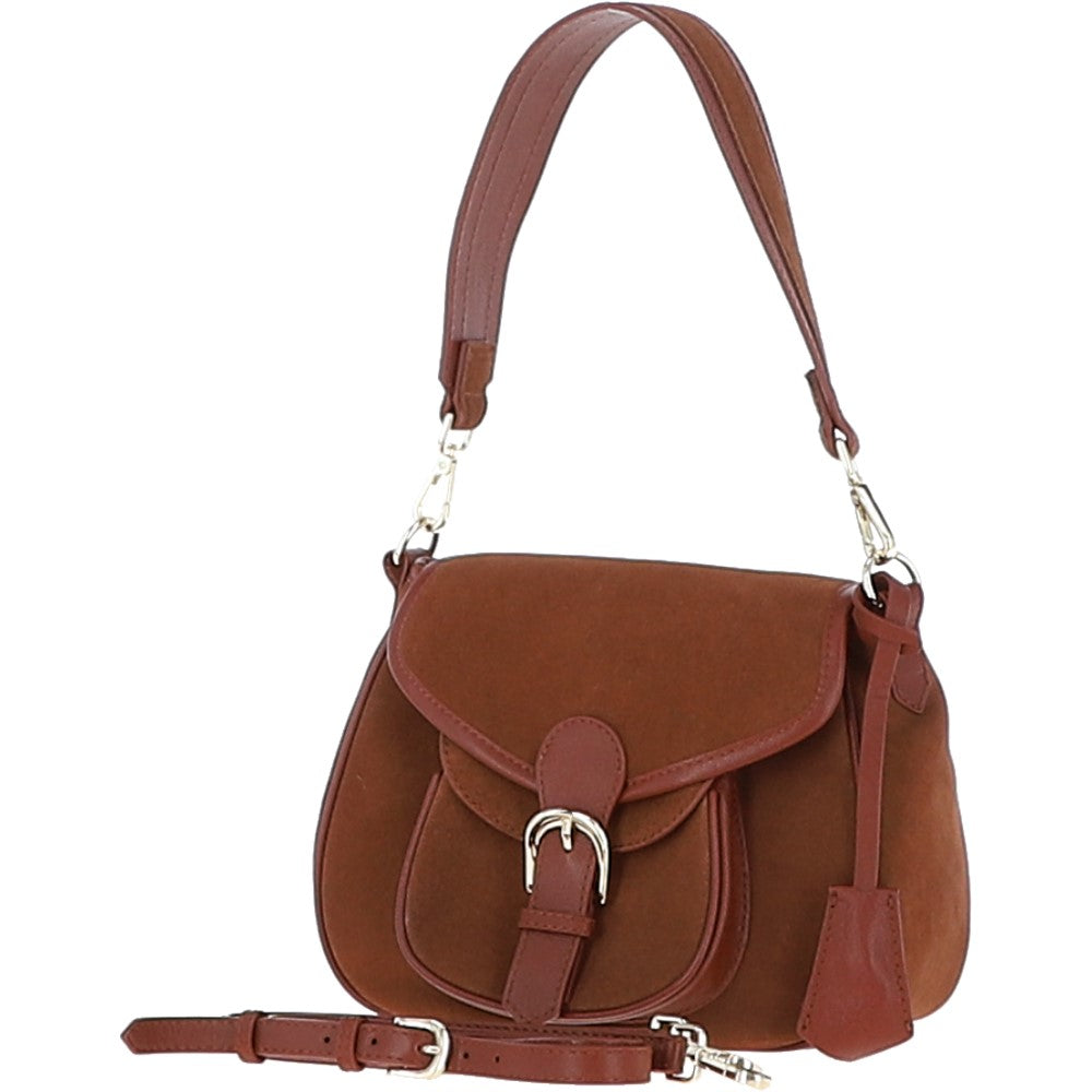 Ashwood Flap Over Suede Handbag Tan: S-15