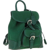 Ashwood Suede and Leather Backpack Green: S-16