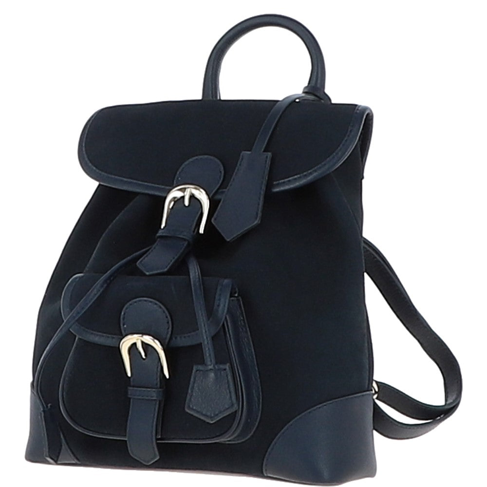 Ashwood Suede and Leather Backpack Navy: S-16