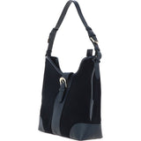 Ashwood Top Zip Suede Shoulder Handbag Navy: S-17