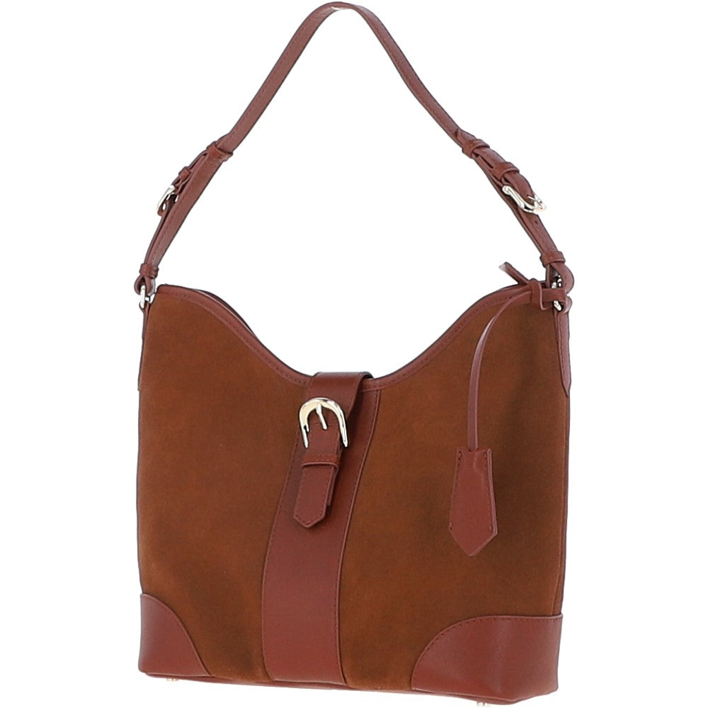 Ashwood Top Zip Suede Shoulder Handbag Tan: S-17