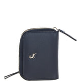 6 Card RFID Protected Zip Around Leather Purse Navy: S-5
