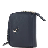 6 Card RFID Protected Zip Around Leather Purse Navy: S-5