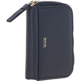 6 Card RFID Protected Zip Around Leather Purse Navy: S-5