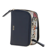 6 Card RFID Protected Zip Around Leather Purse Navy: S-5