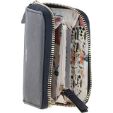 6 Card RFID Protected Zip Around Leather Purse Navy: S-5