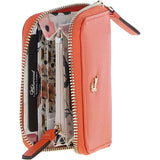 6 Card RFID Protected Zip Around Leather Purse Mandarin: S-5