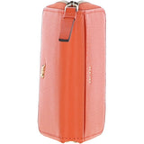 6 Card RFID Protected Zip Around Leather Purse Mandarin: S-5