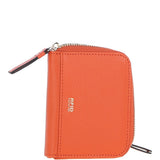 6 Card RFID Protected Zip Around Leather Purse Mandarin: S-5