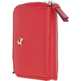 6 Card RFID Protected Zip Around Leather Purse Poppy Red: S-5