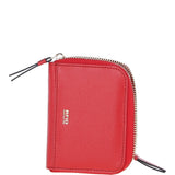 6 Card RFID Protected Zip Around Leather Purse Poppy Red: S-5