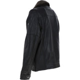 Leather Jacket With Detachable Collar Black: SANDOR
