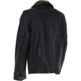 Leather Jacket With Detachable Collar Black: SANDOR