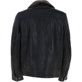 Leather Jacket With Detachable Collar Black: SANDOR