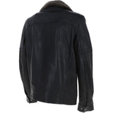 Leather Jacket With Detachable Collar Black: SANDOR
