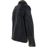 Leather Jacket With Detachable Collar Black: SANDOR