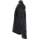 Leather Jacket With Detachable Collar Black: SANDOR