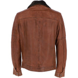 Leather Jacket With Detachable Collar Cognac: SANDOR