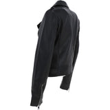 Twin Zip Fastening Leather Jacket  Black: ESTIMO