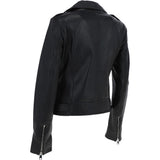 Twin Zip Fastening Leather Jacket  Black: ESTIMO