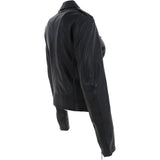 Twin Zip Fastening Leather Jacket  Black: ESTIMO