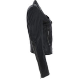 Twin Zip Fastening Leather Jacket  Black: ESTIMO