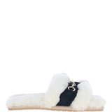 Fenland Ladies Sheepskin Sliders Navy: Sophie