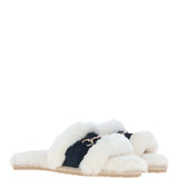 Fenland Ladies Sheepskin Sliders Navy: Sophie