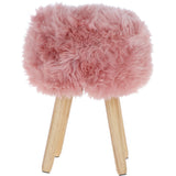New Zealand Sheepskin Stool Rosa: SHORT SHEEPSKIN STOOL