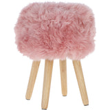 New Zealand Sheepskin Stool Rosa: SHORT SHEEPSKIN STOOL