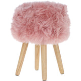 New Zealand Sheepskin Stool Rosa: SHORT SHEEPSKIN STOOL