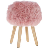 New Zealand Sheepskin Stool Rosa: SHORT SHEEPSKIN STOOL