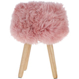 New Zealand Sheepskin Stool Rosa: SHORT SHEEPSKIN STOOL