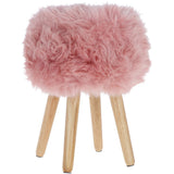 New Zealand Sheepskin Stool Rosa: SHORT SHEEPSKIN STOOL