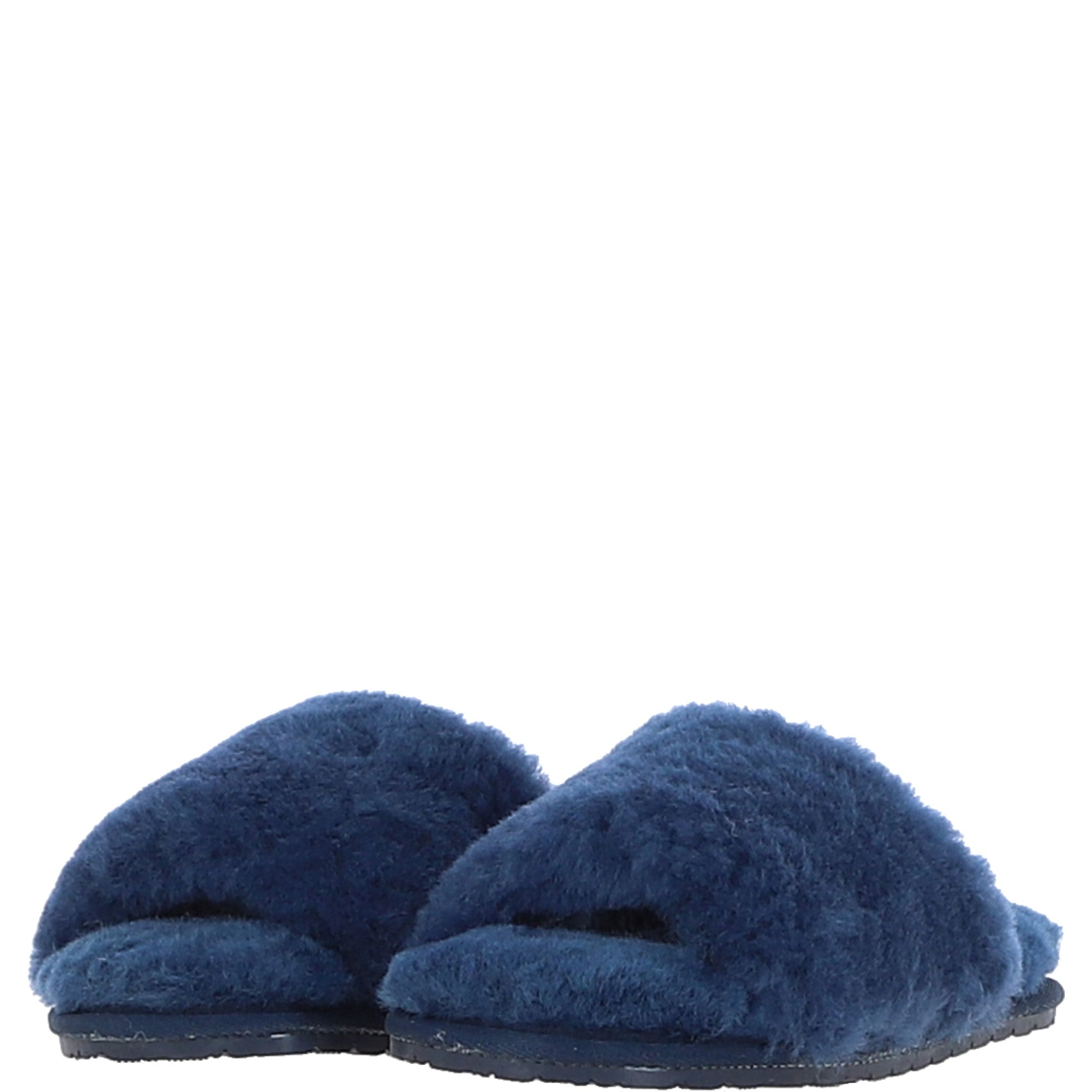 Fenland Ladies Sheepskin Sliders Navy: suzy slider