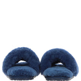 Fenland Ladies Sheepskin Sliders Navy: suzy slider