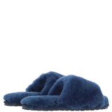 Fenland Ladies Sheepskin Sliders Navy: suzy slider