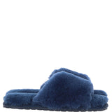 Fenland Ladies Sheepskin Sliders Navy: suzy slider