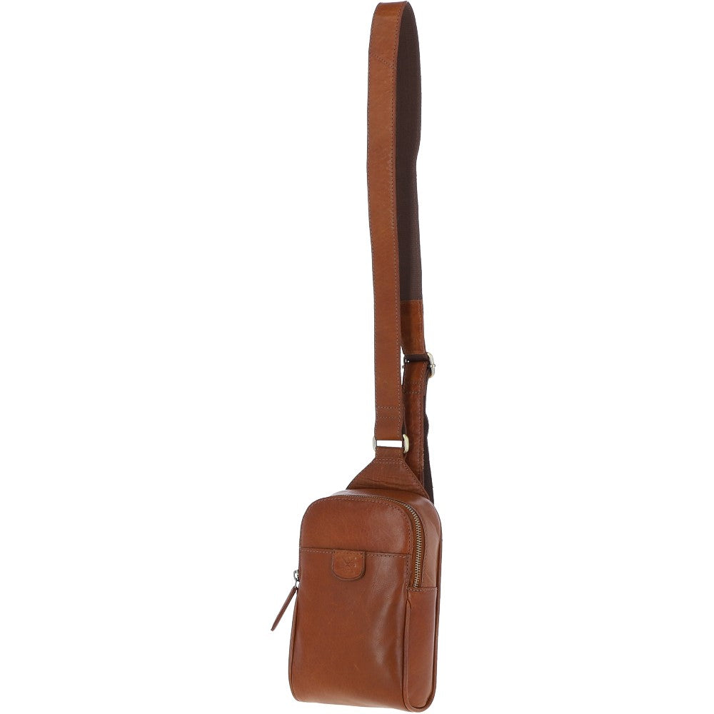 Ashwood Three Pocket Leather Sling Bag - Honey: T-75