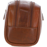 Ashwood Men’s Dual Zip Leather Washbag – Honey: T-78