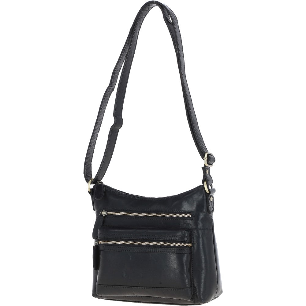 Ashwood Medium Leather Shoulder Bag Black: T-83