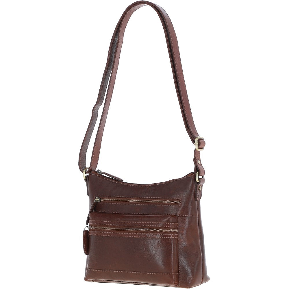 Ashwood Medium Leather Shoulder Bag Chestnut: T-83