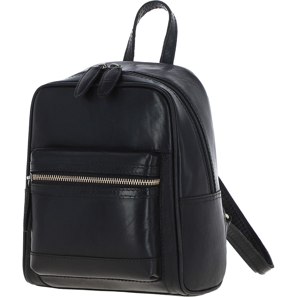 Ashwood Small Leather Backpack Black: T-87